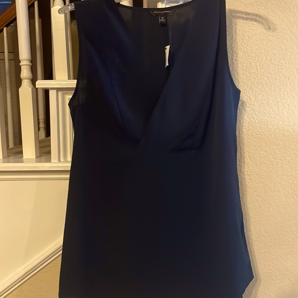 Navy sleeveless shirt by Banana Republic